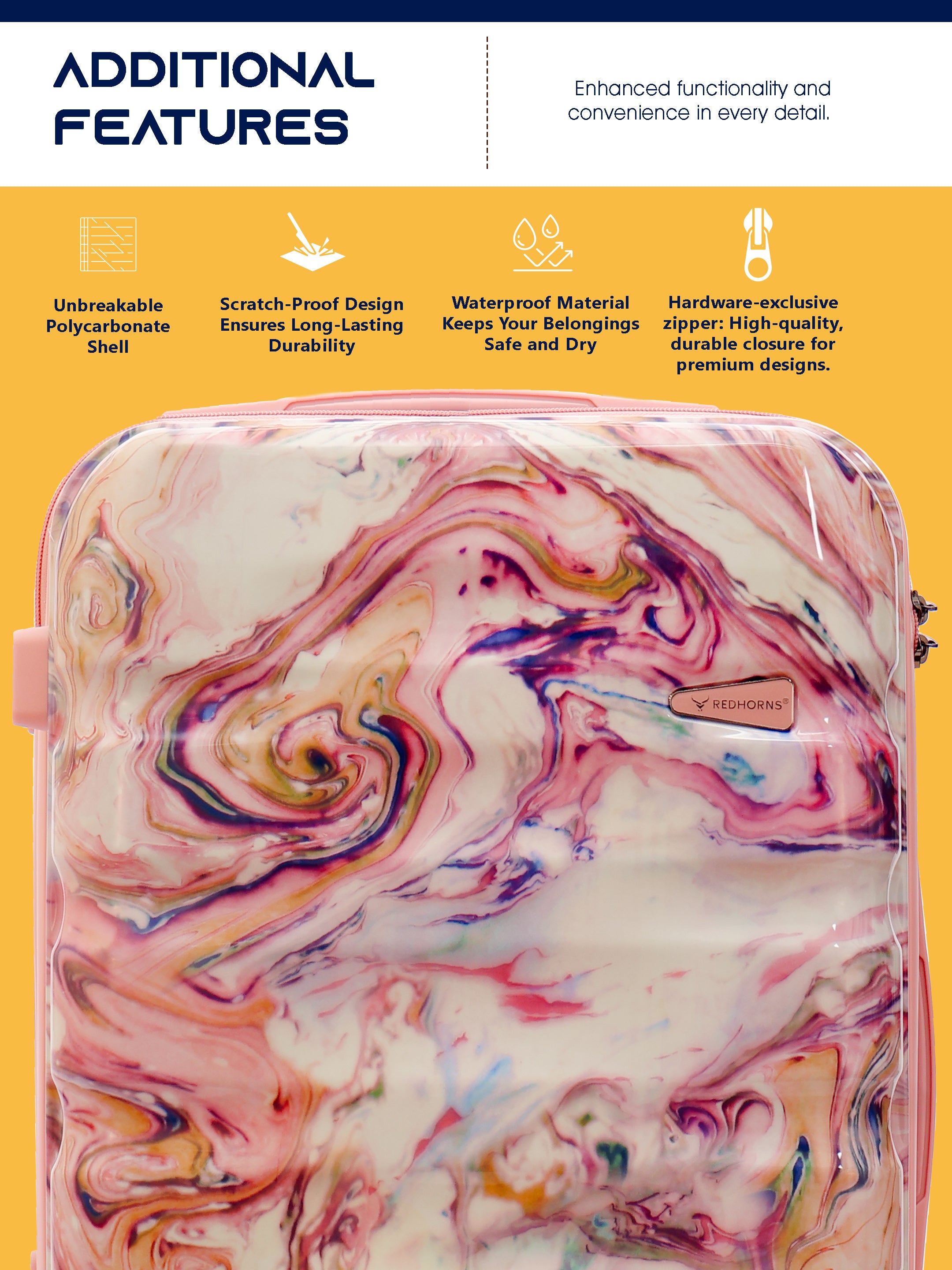 Lightweight luggage trolley bag set of 3 valentine day gift valentine week gift#color_rose-gold