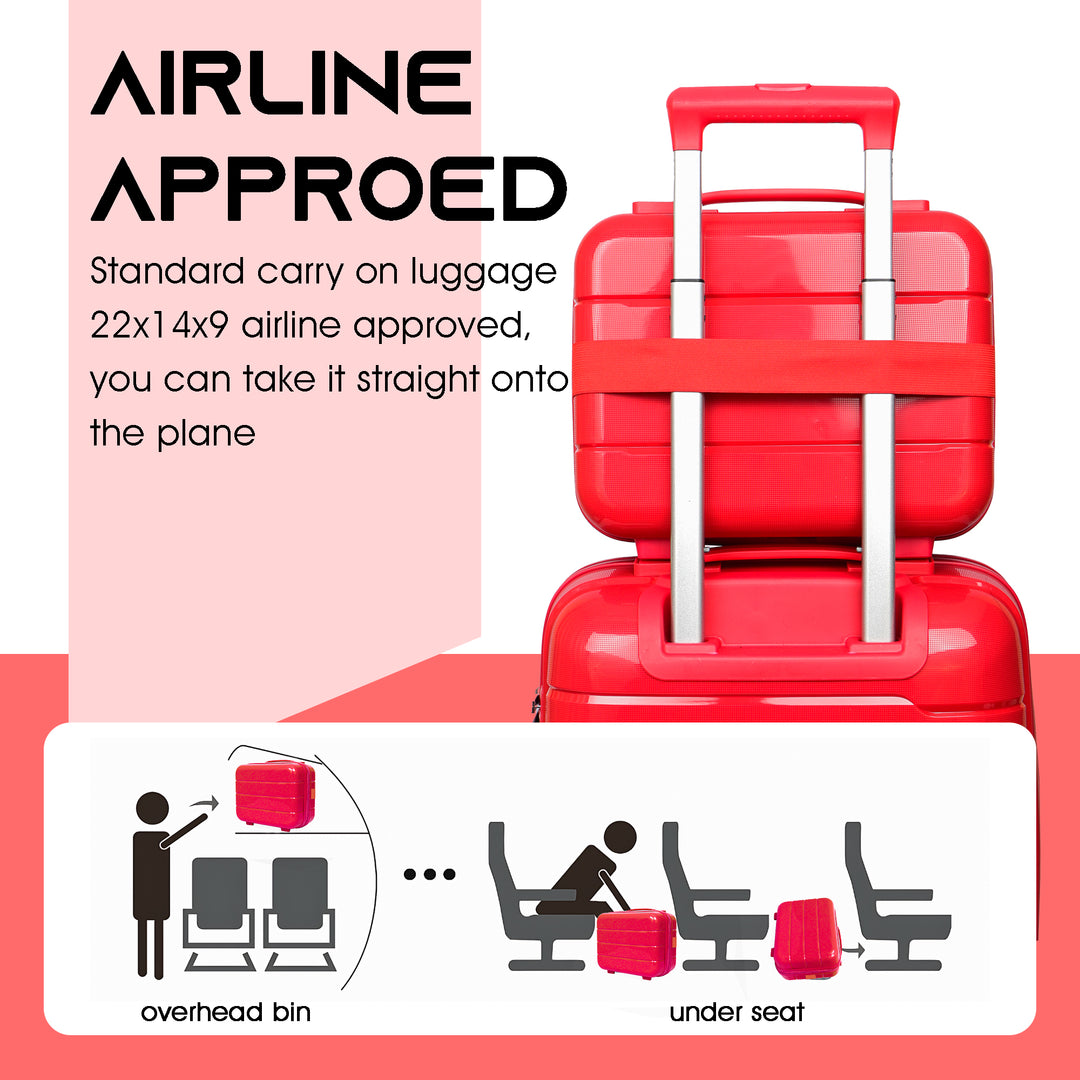 Travel luggage trolley travel suitcase set of 3 luggage trolley set of 3#color_red