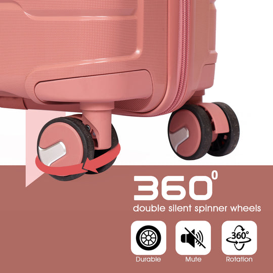 Travel luggage trolley travel suitcase set of 3 luggage trolley set of 3#color_rose