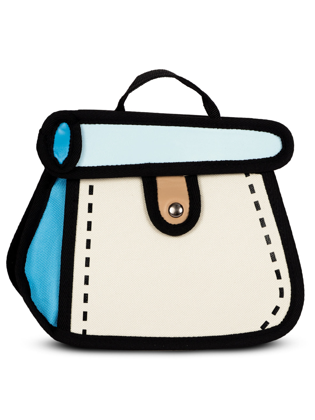 2D pouch bag women handbag#color_beige-sky-blue