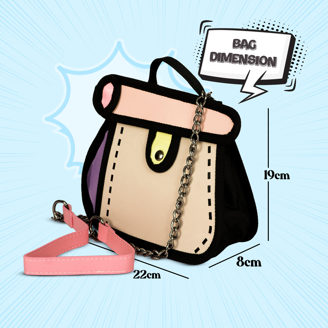 2D pouch bag women handbag#color_pink-blue