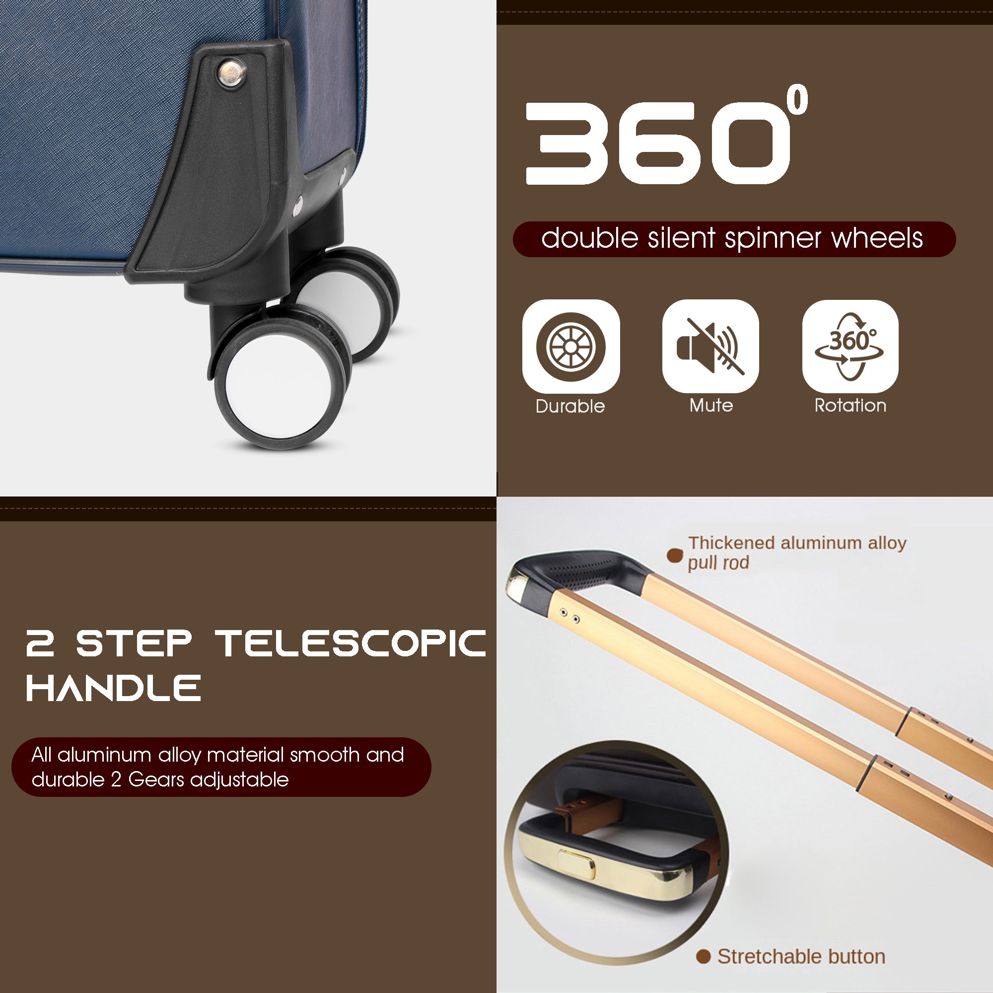 Luggage trolley bags cabin suitcase trolley bag suitcase#color_blue