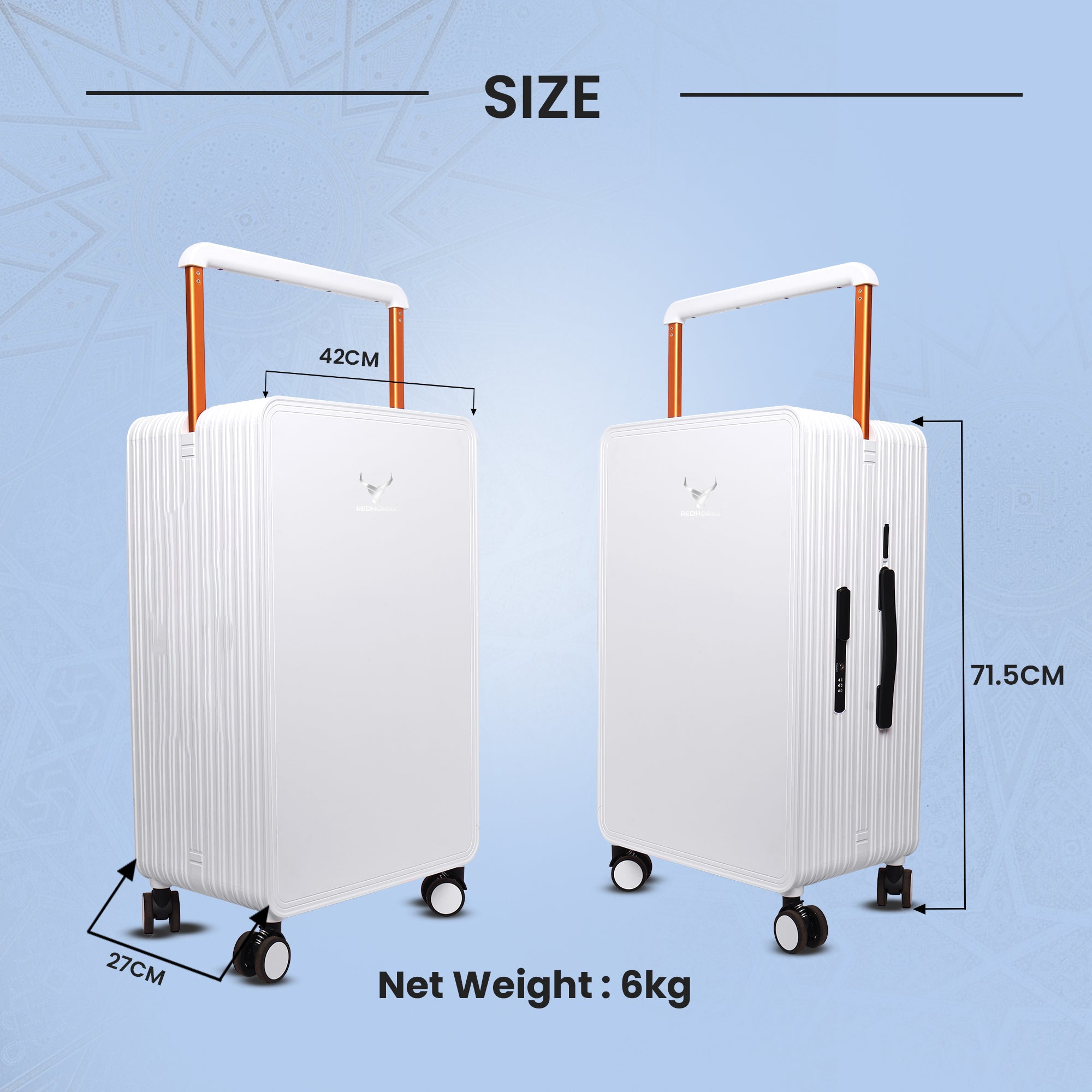 Lightweight luggage trolley bag #color_white