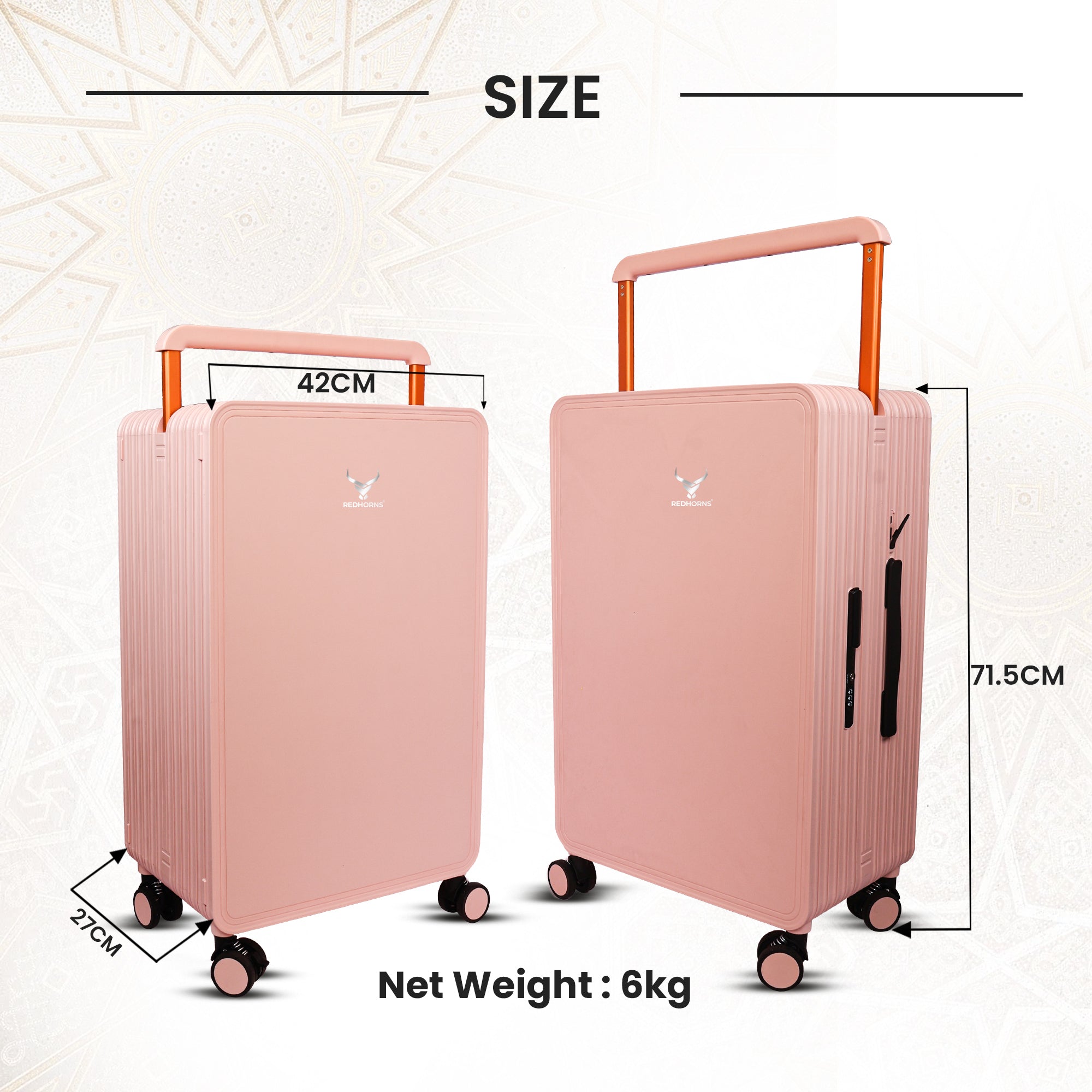 Lightweight luggage trolley bag #color_pink