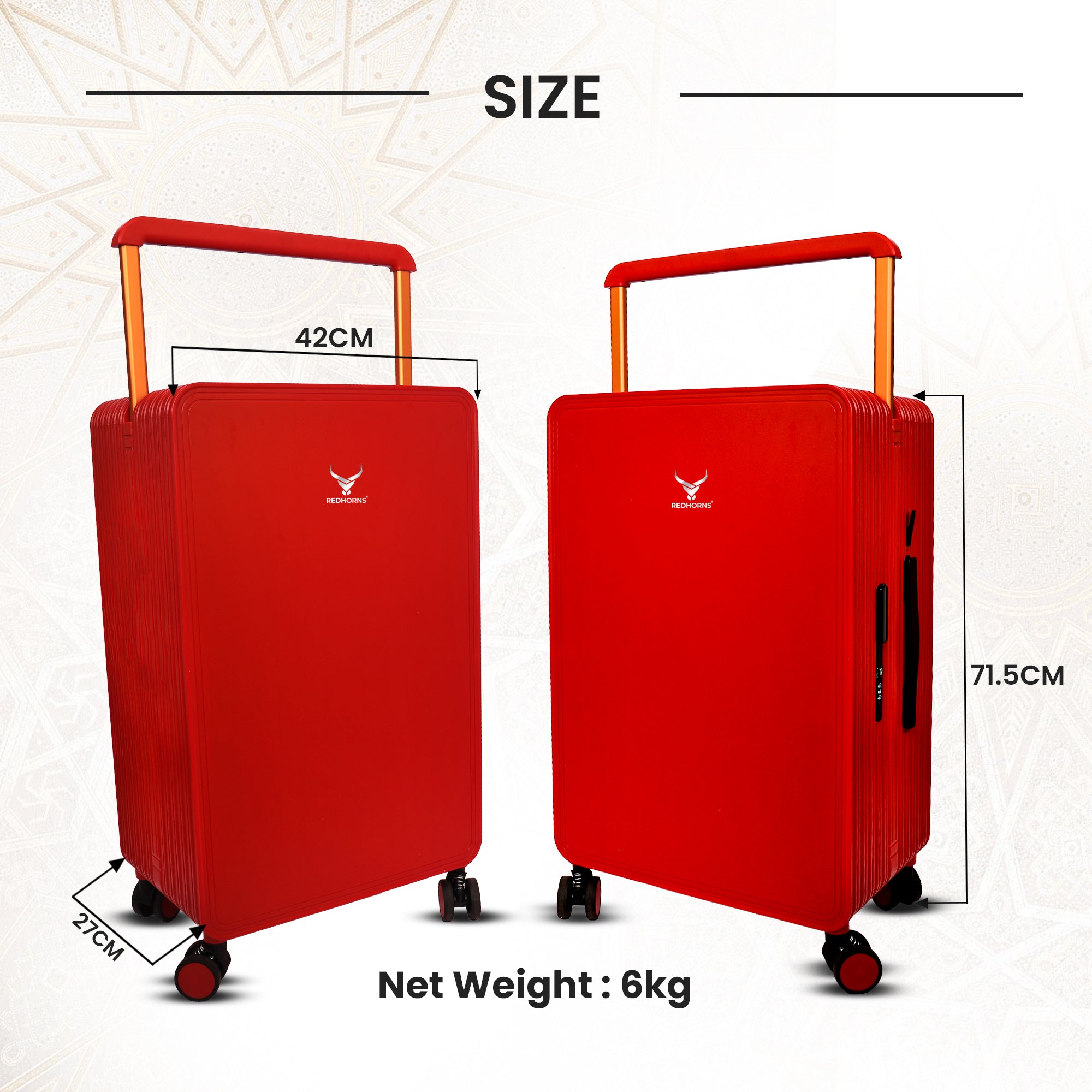 Lightweight luggage trolley bag #color_red