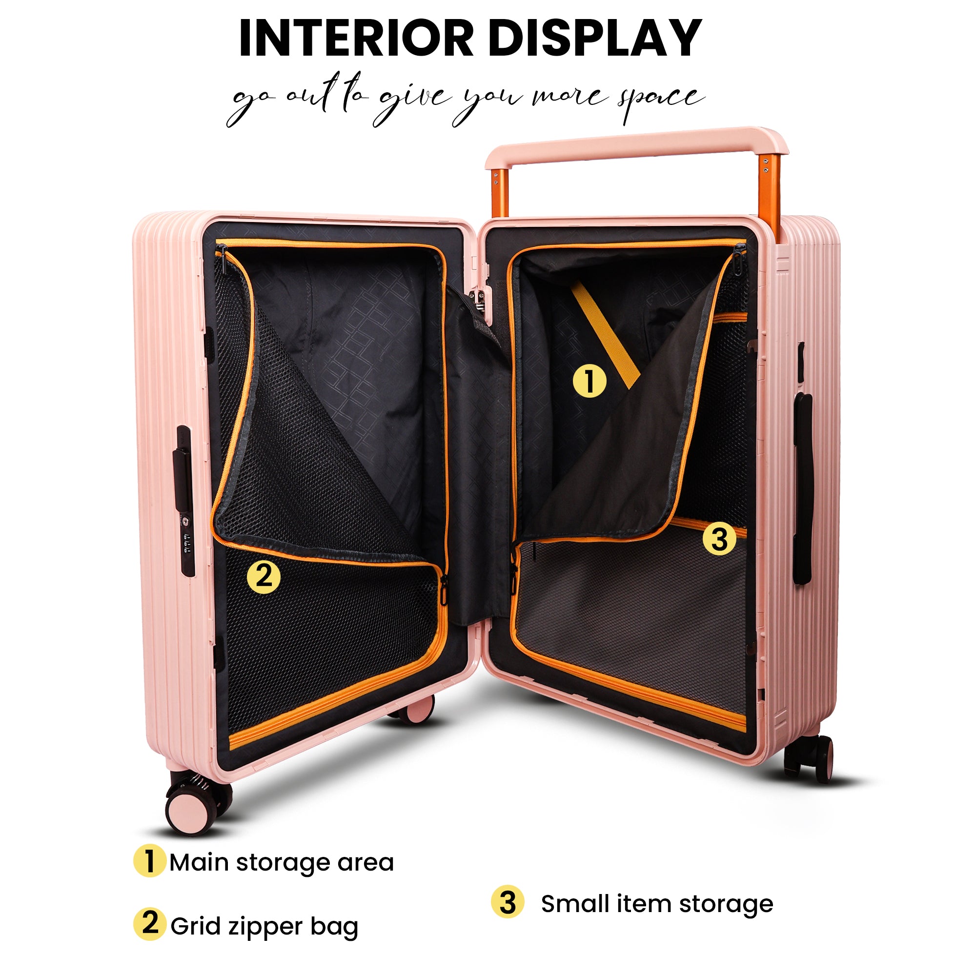 Lightweight luggage trolley bag #color_pink