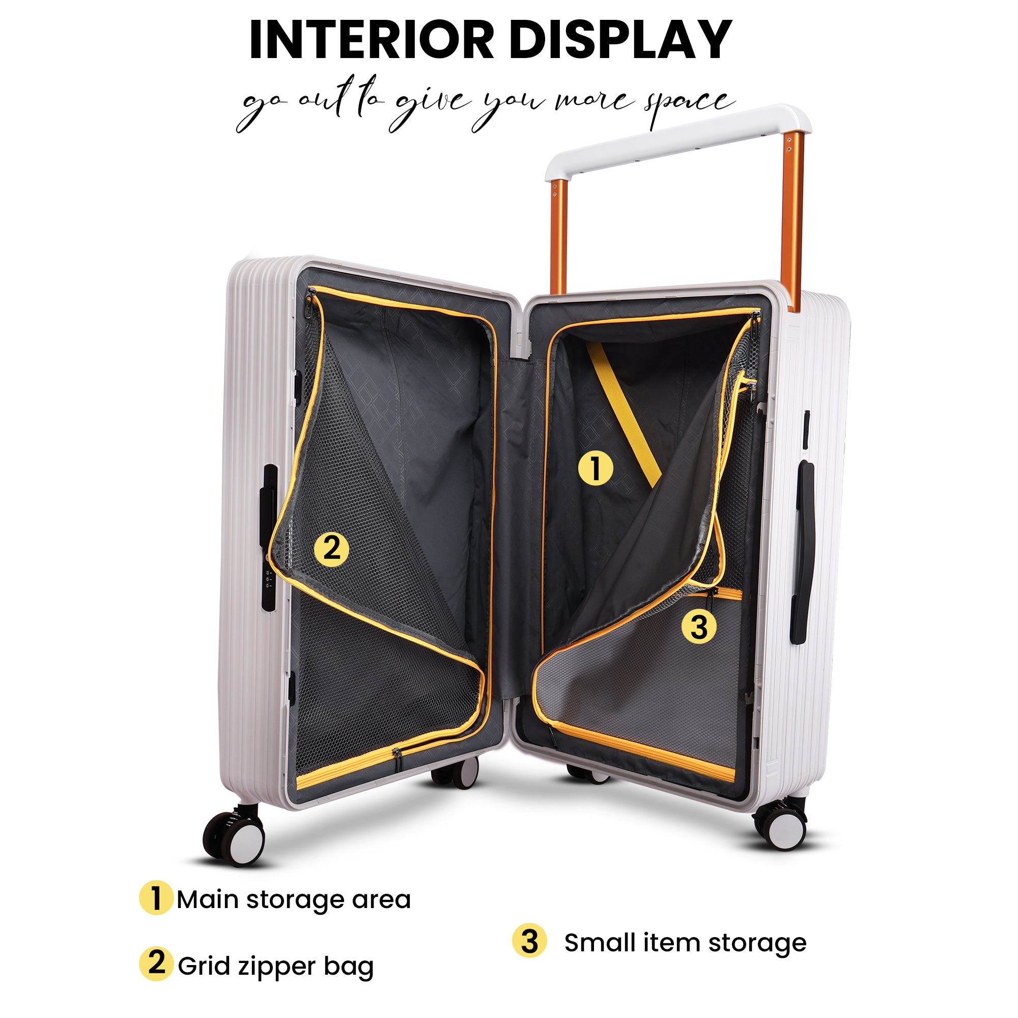 Lightweight luggage trolley bag #color_white