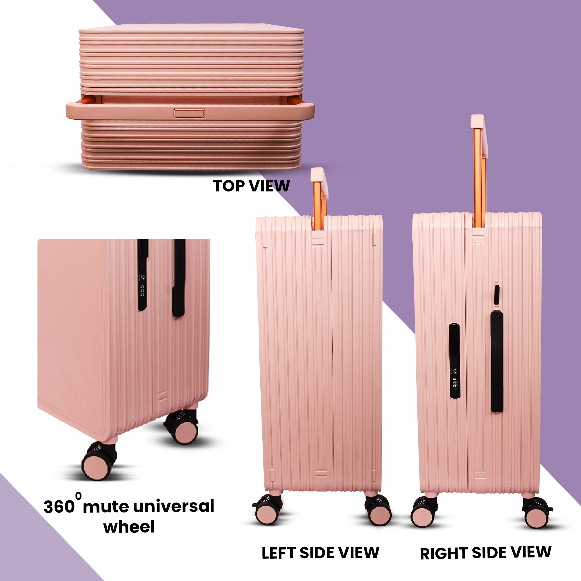Lightweight luggage trolley bag #color_pink