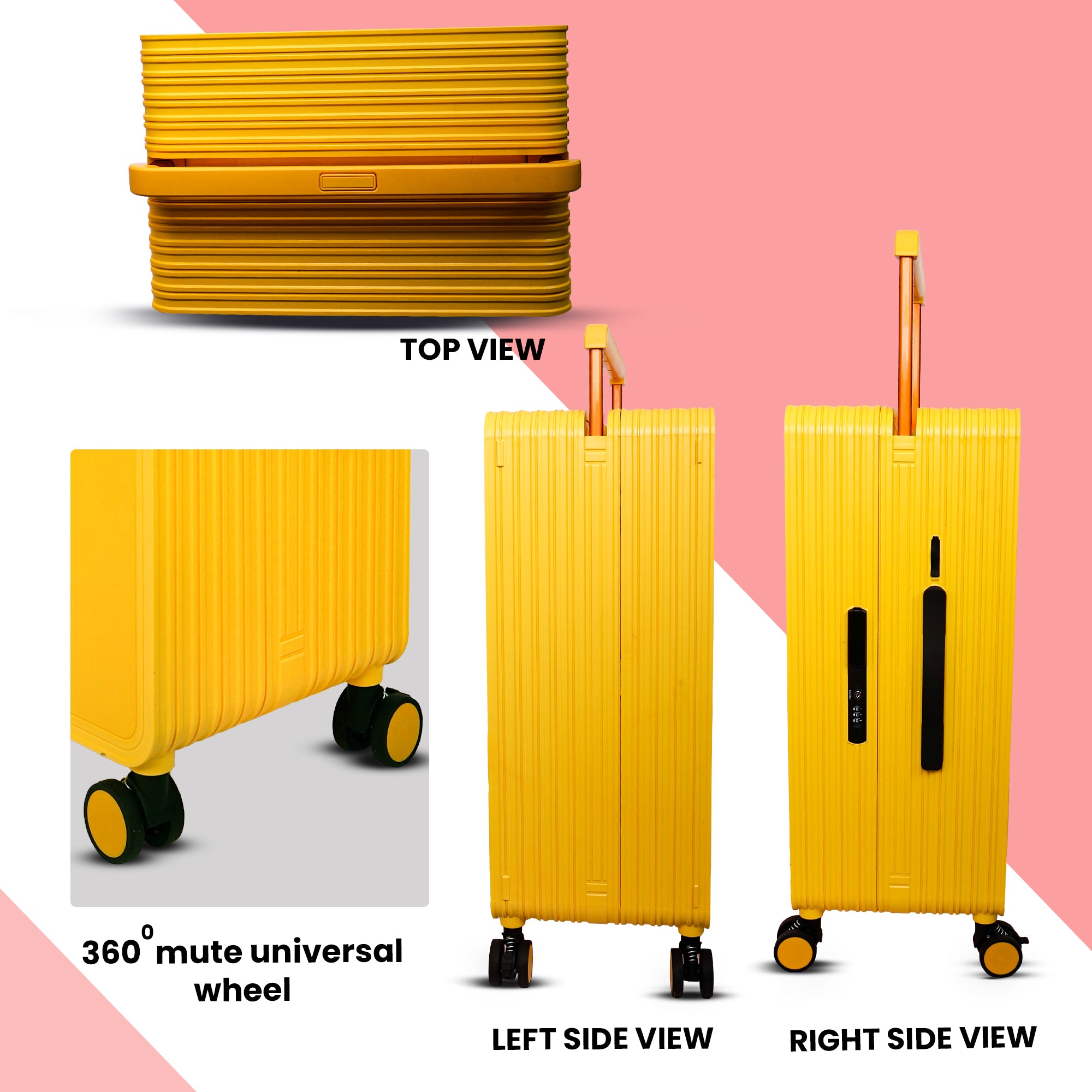 Lightweight luggage trolley bag #color_yellow