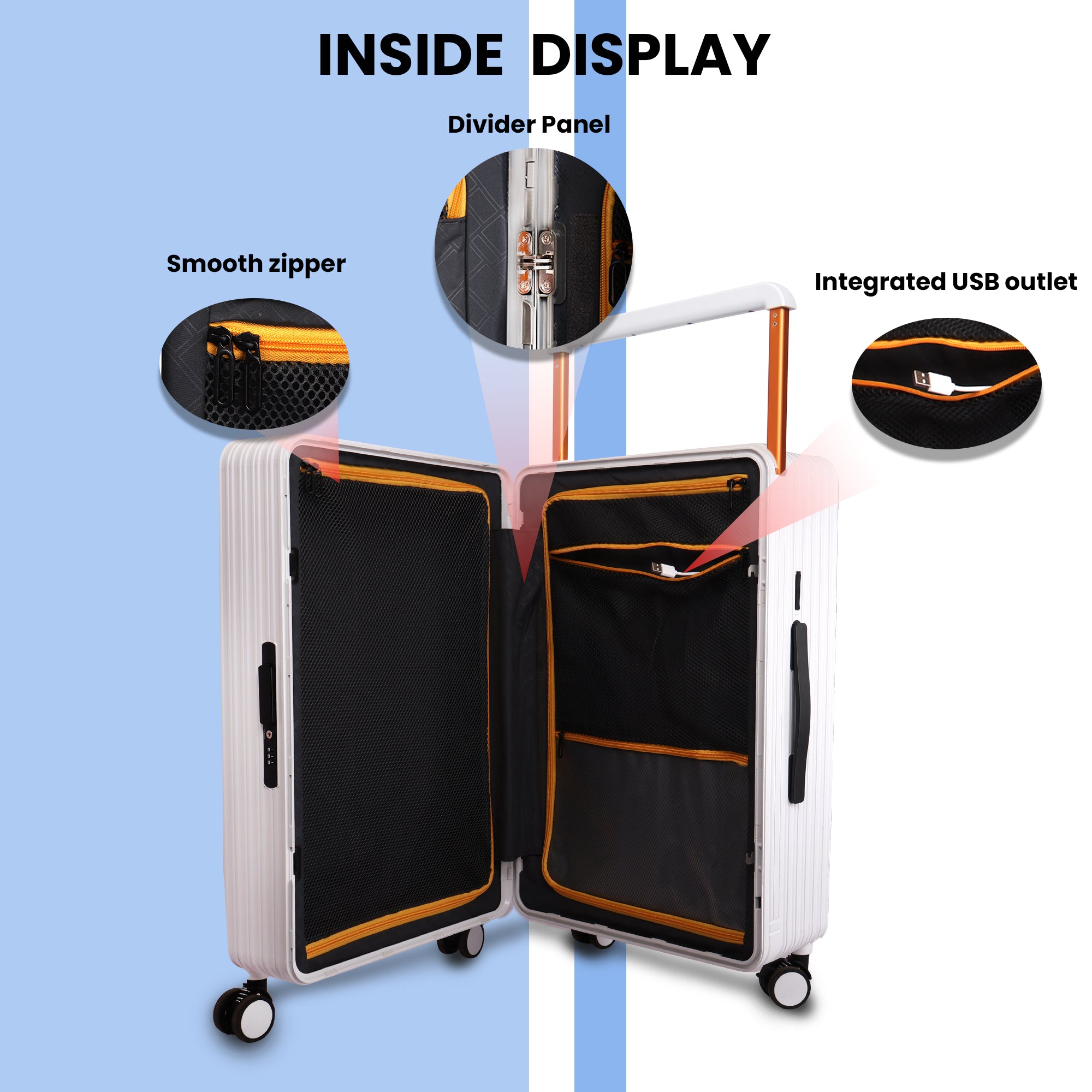 Lightweight luggage trolley bag #color_white