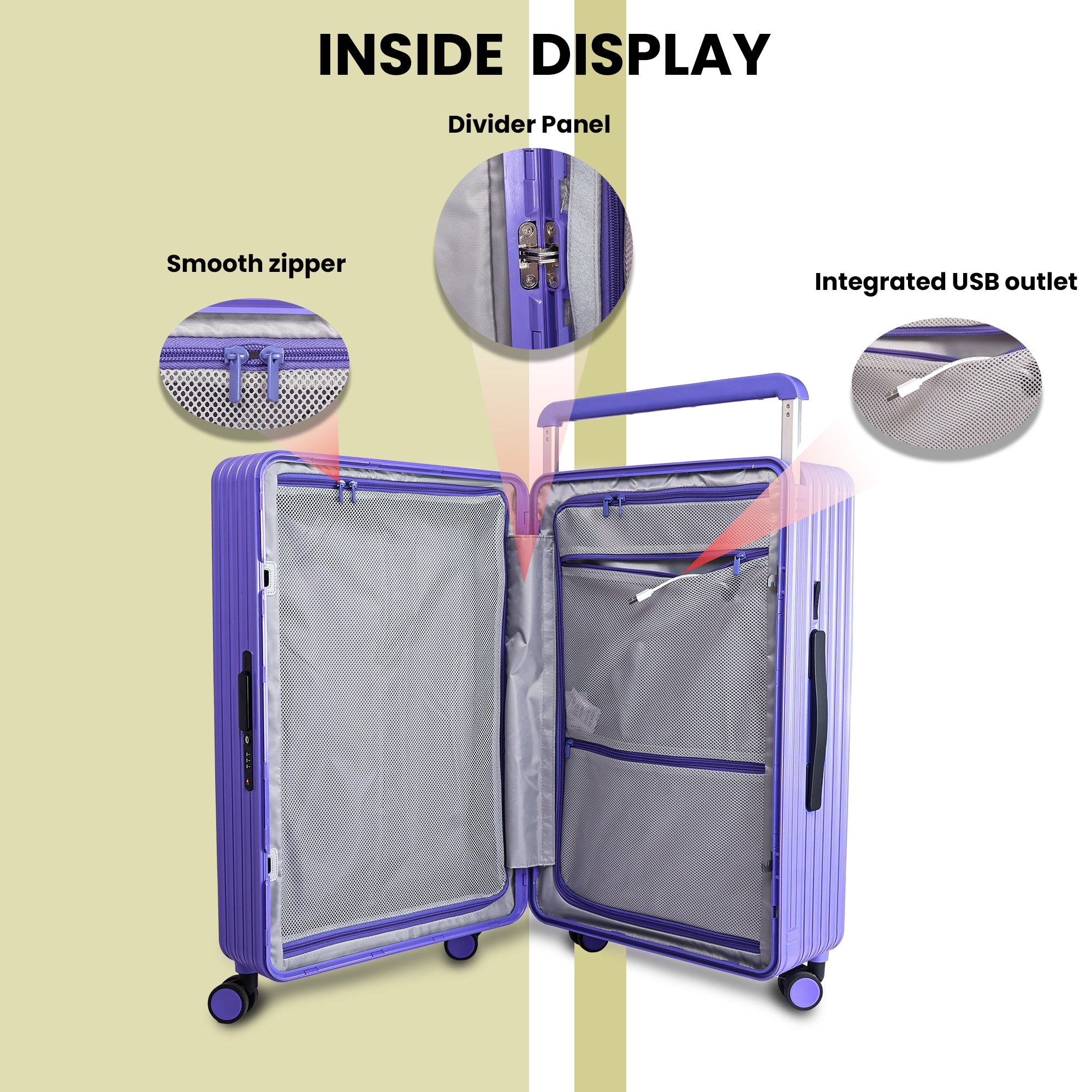 Lightweight luggage trolley bag #color_purple