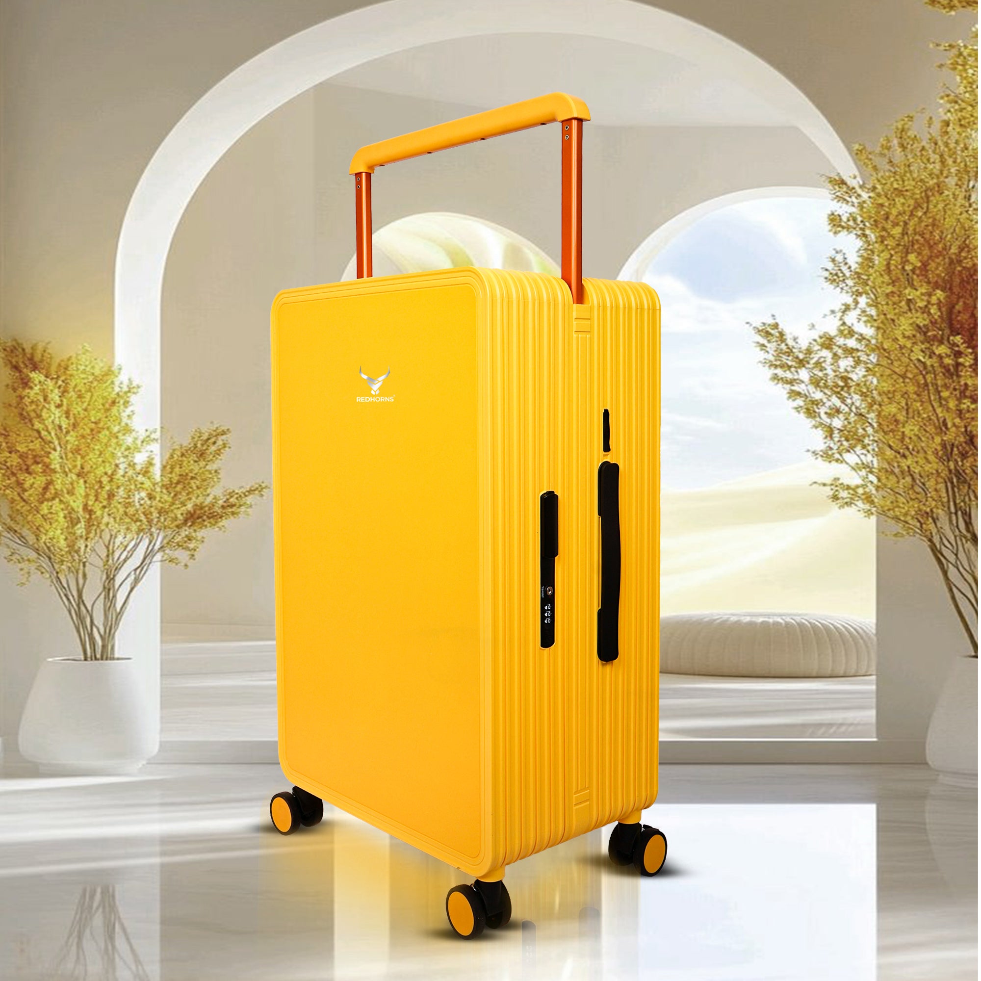 Lightweight luggage trolley bag #color_yellow