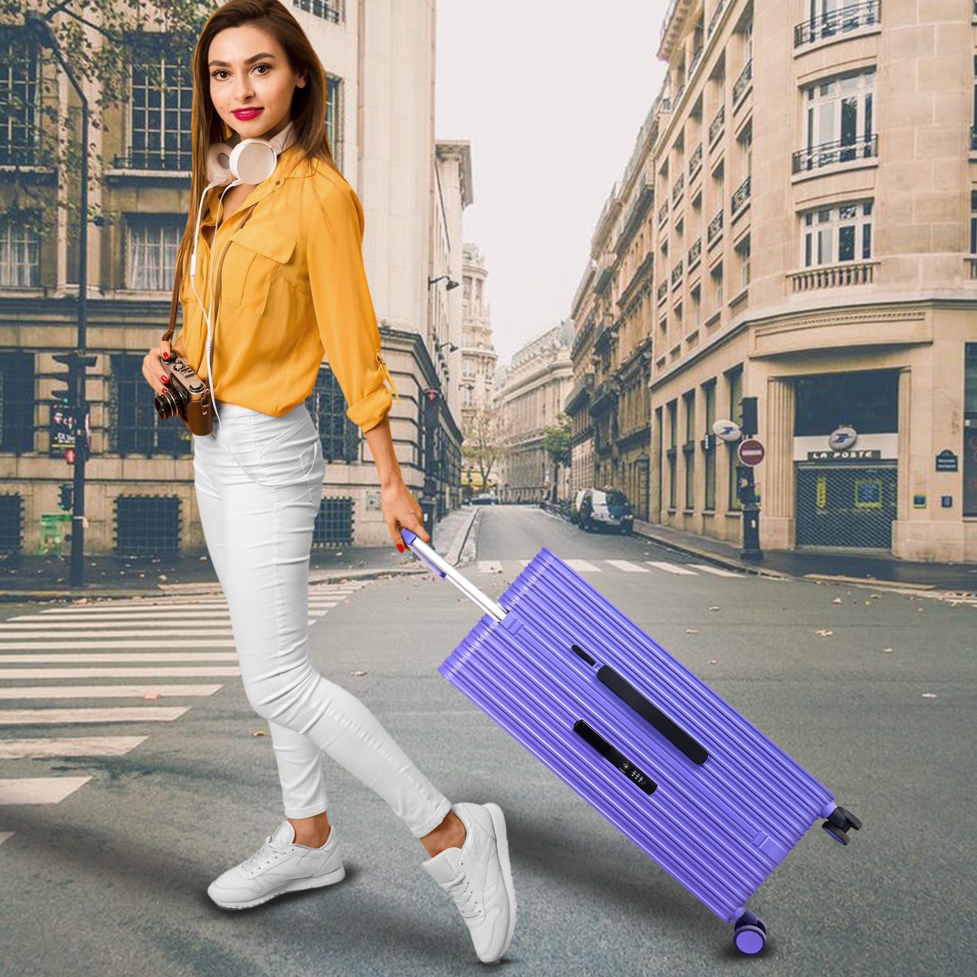 Lightweight luggage trolley bag #color_purple