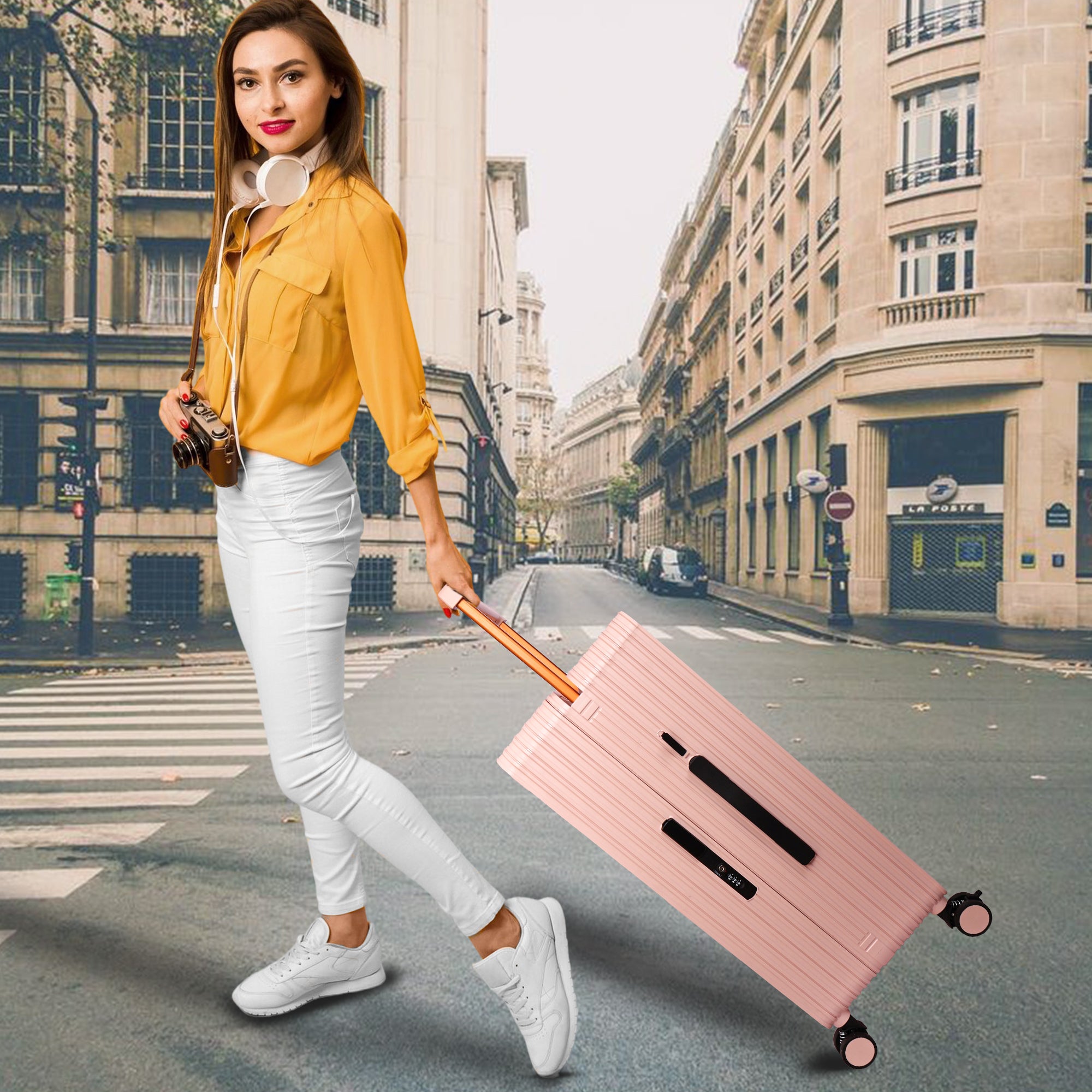 Lightweight luggage trolley bag #color_pink
