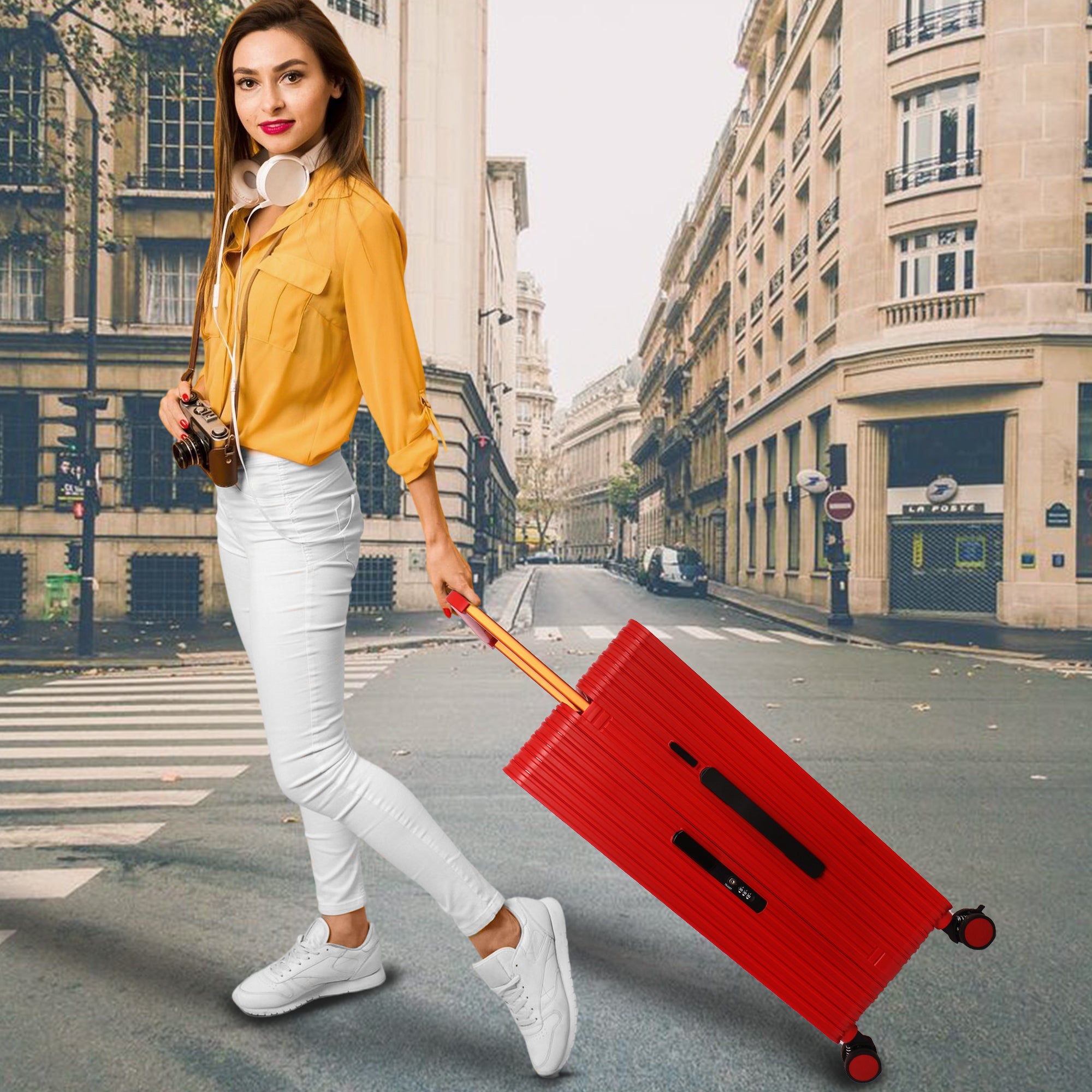 Lightweight luggage trolley bag #color_red