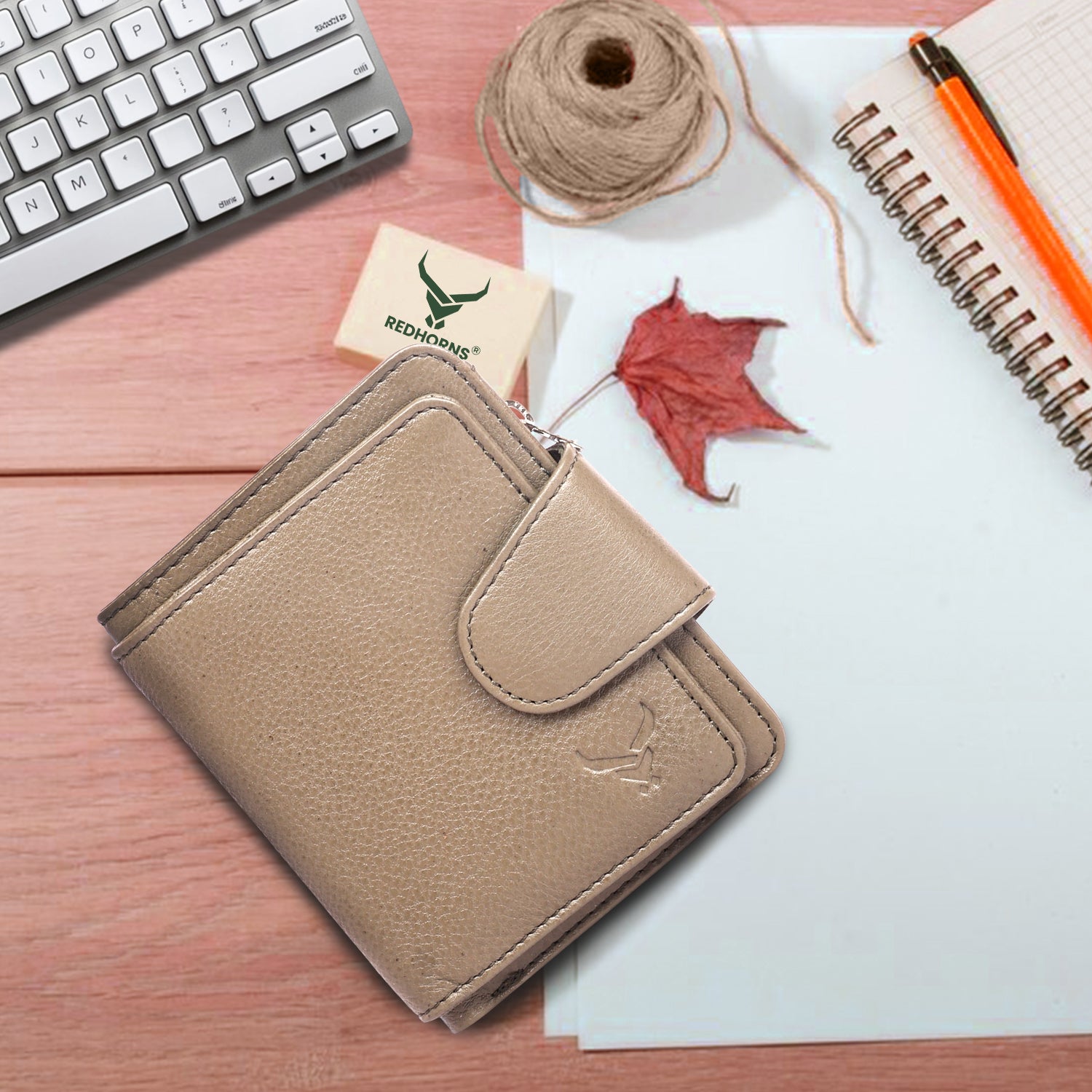 Rfid protected men leather wallet#color_beige