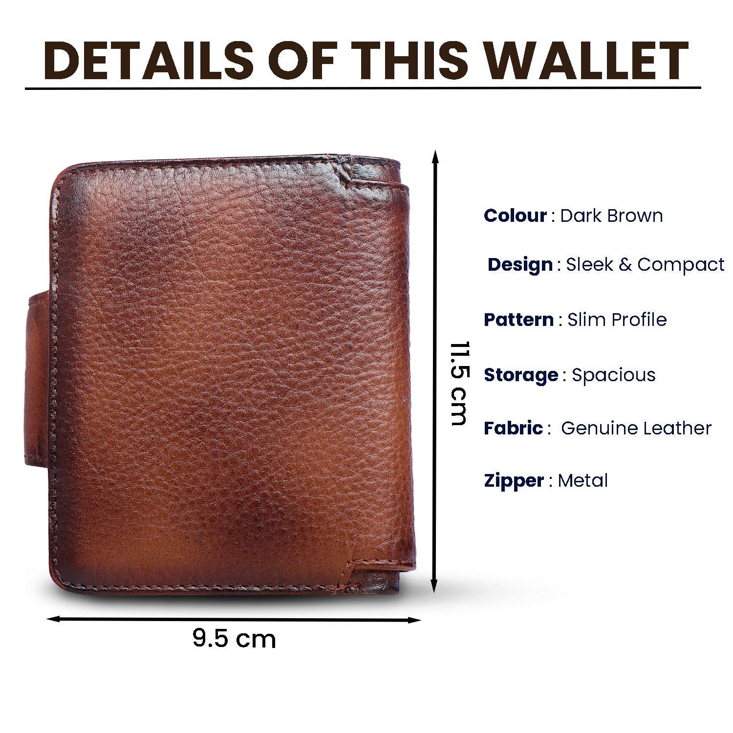 Rfid protected men leather wallet#color_brown