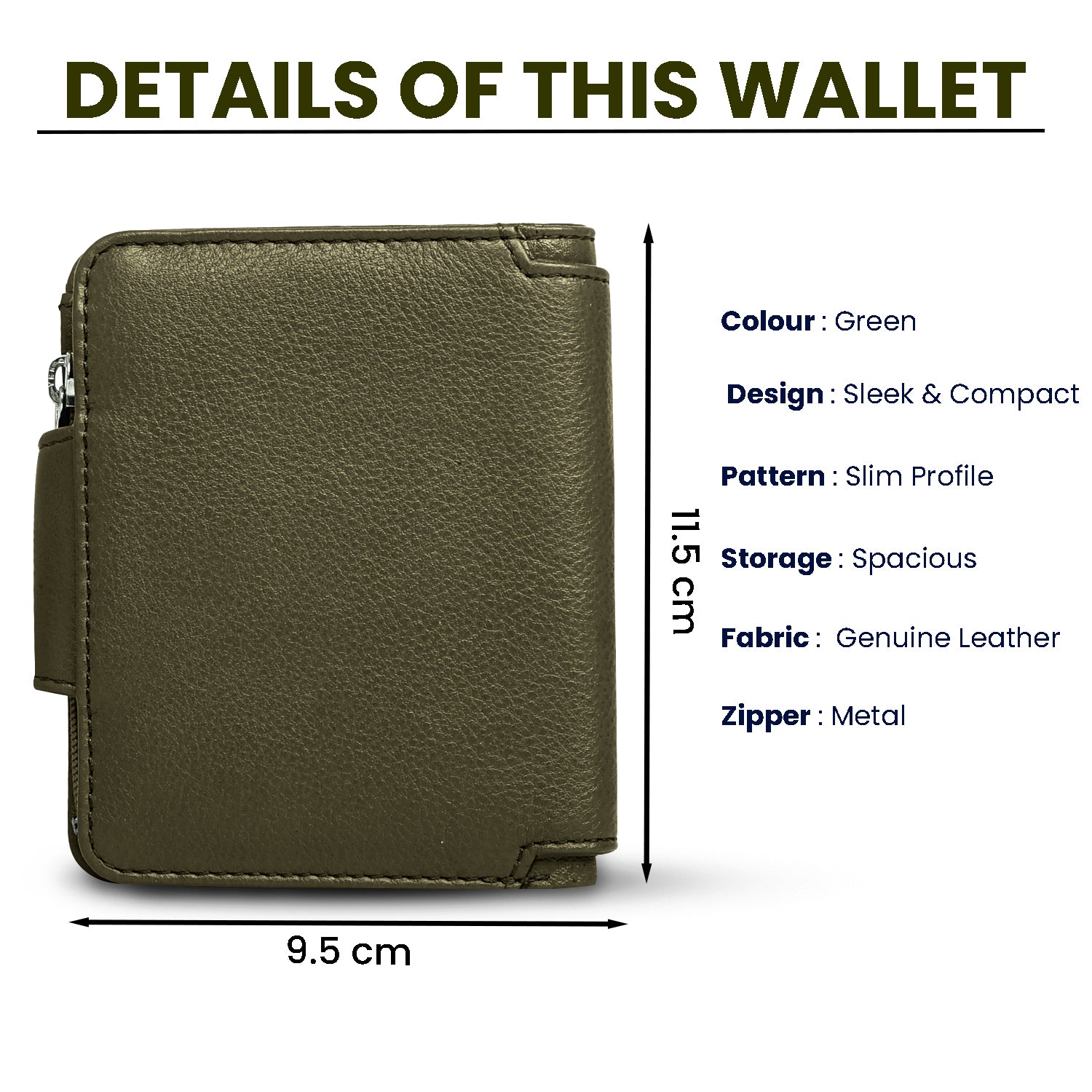 Rfid protected men leather wallet#color_green