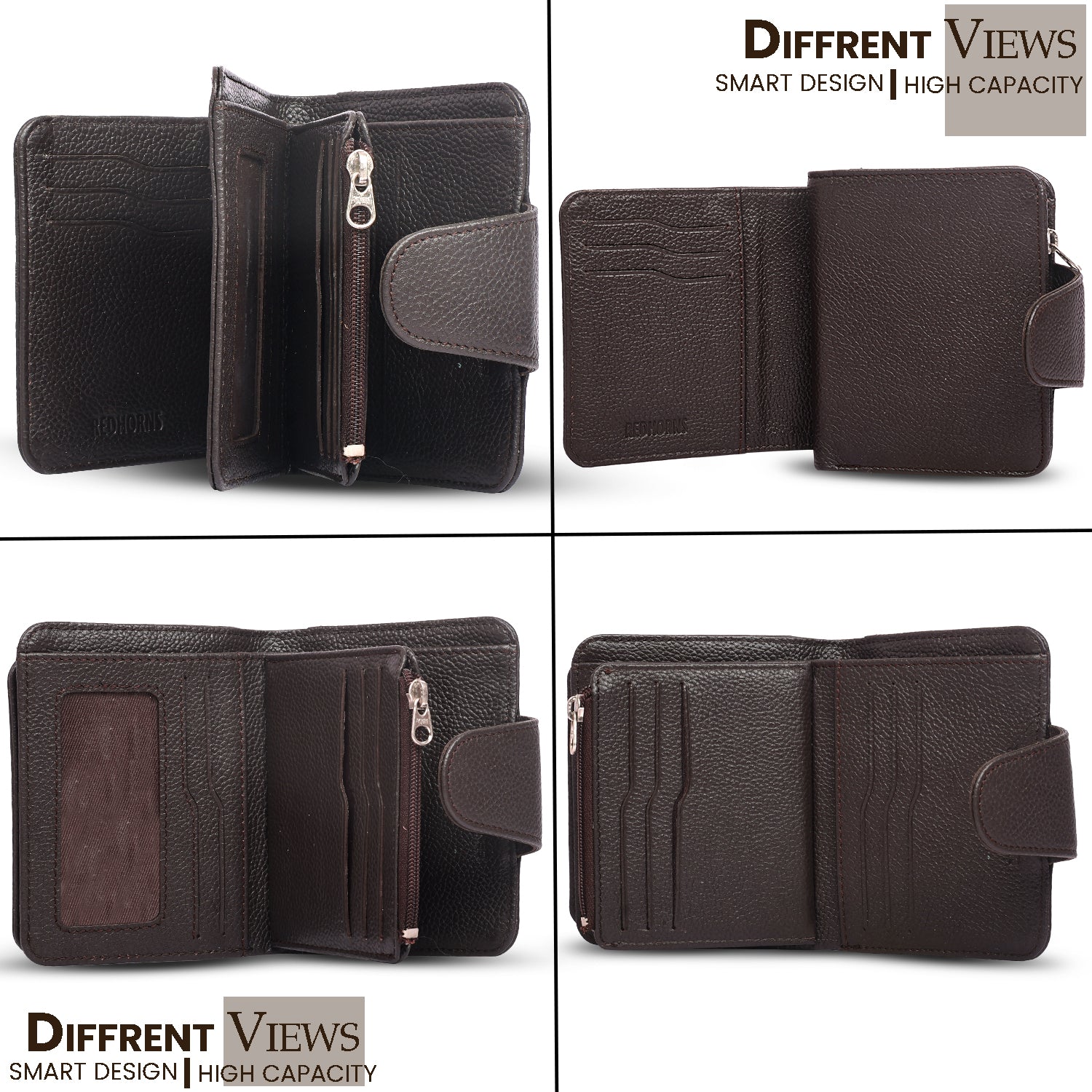 Rfid protected men leather wallet#color_coffee-brown