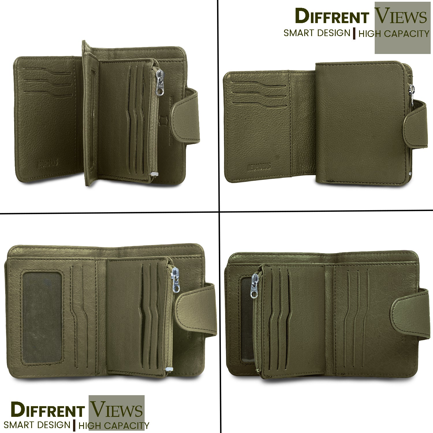 Rfid protected men leather wallet#color_green