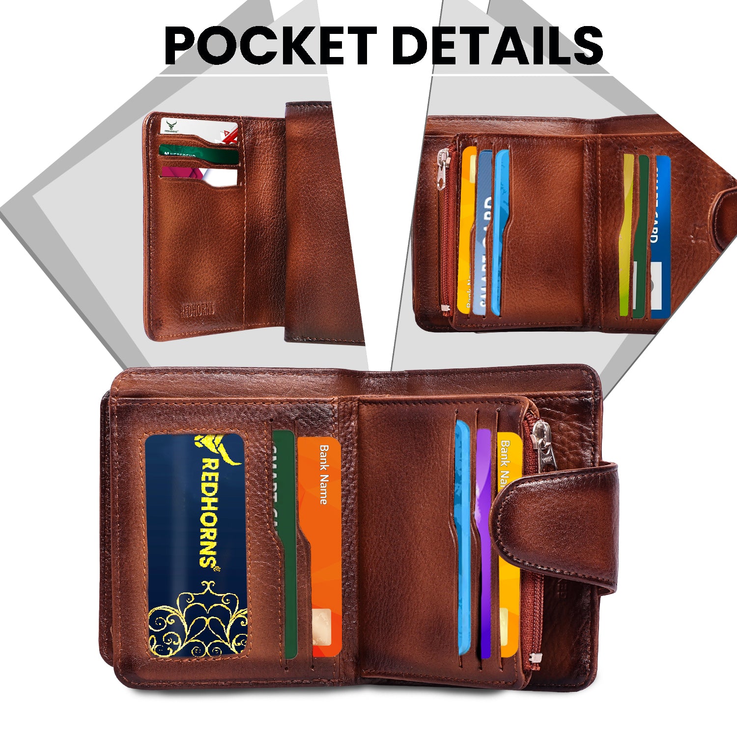 Rfid protected men leather wallet#color_brown