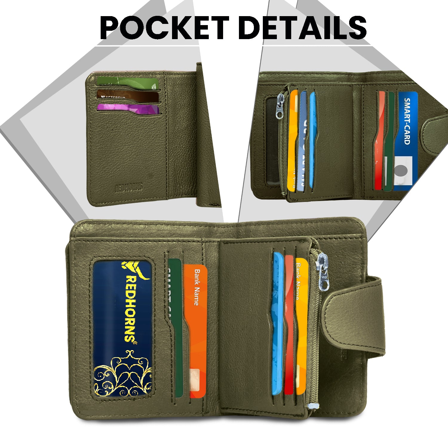 Rfid protected men leather wallet#color_green