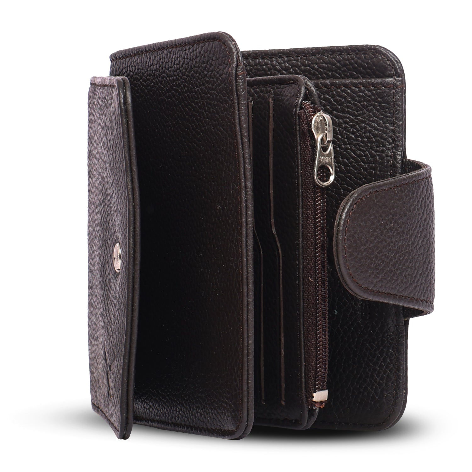 Rfid protected men leather wallet#color_coffee-brown