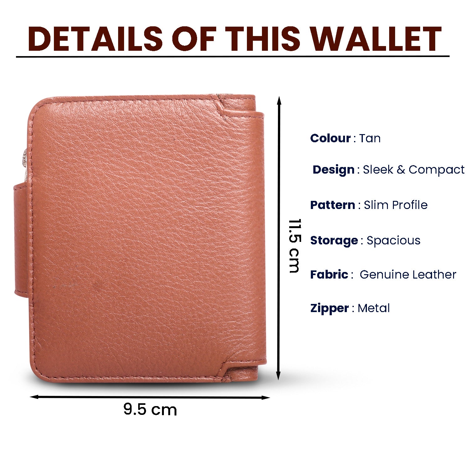 Rfid protected men leather wallet#color_tan