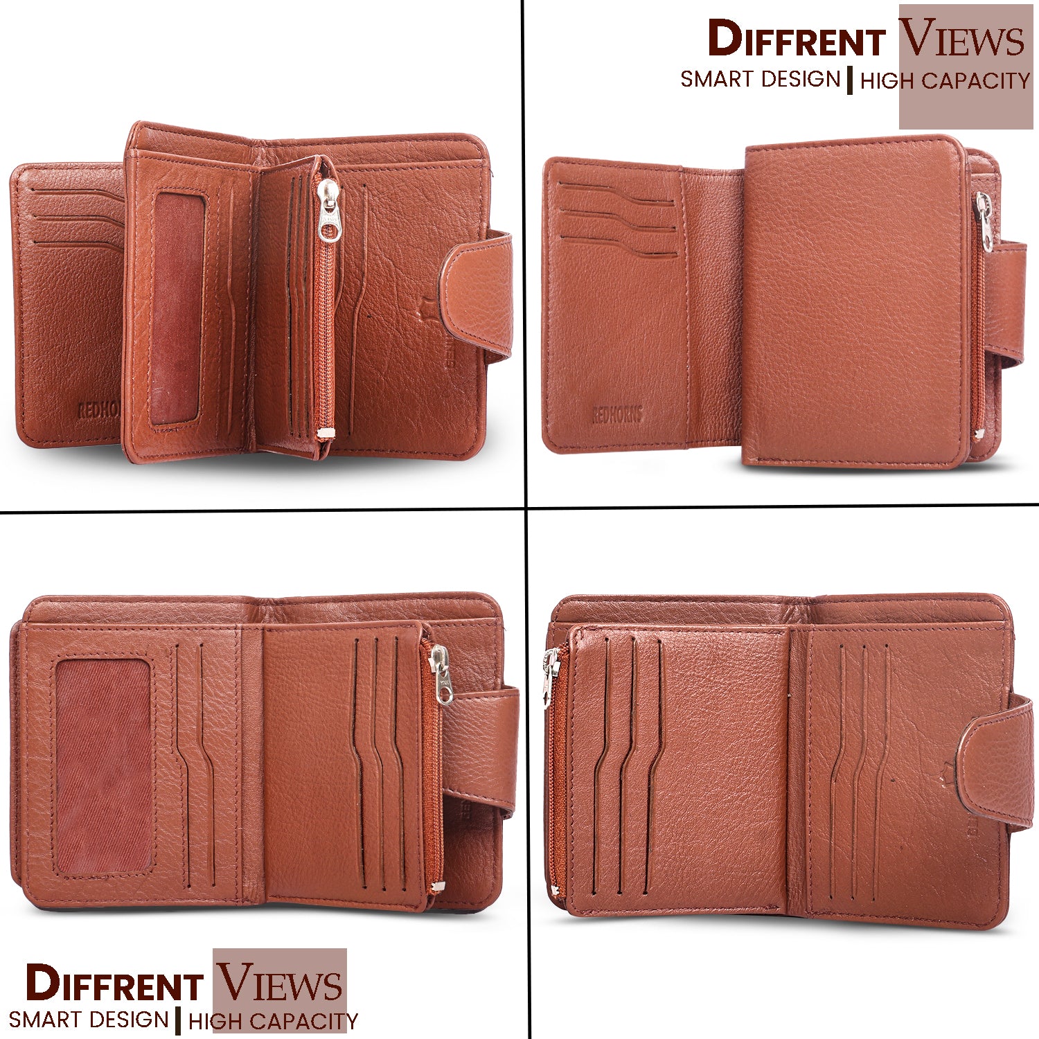 Rfid protected men leather wallet#color_tan