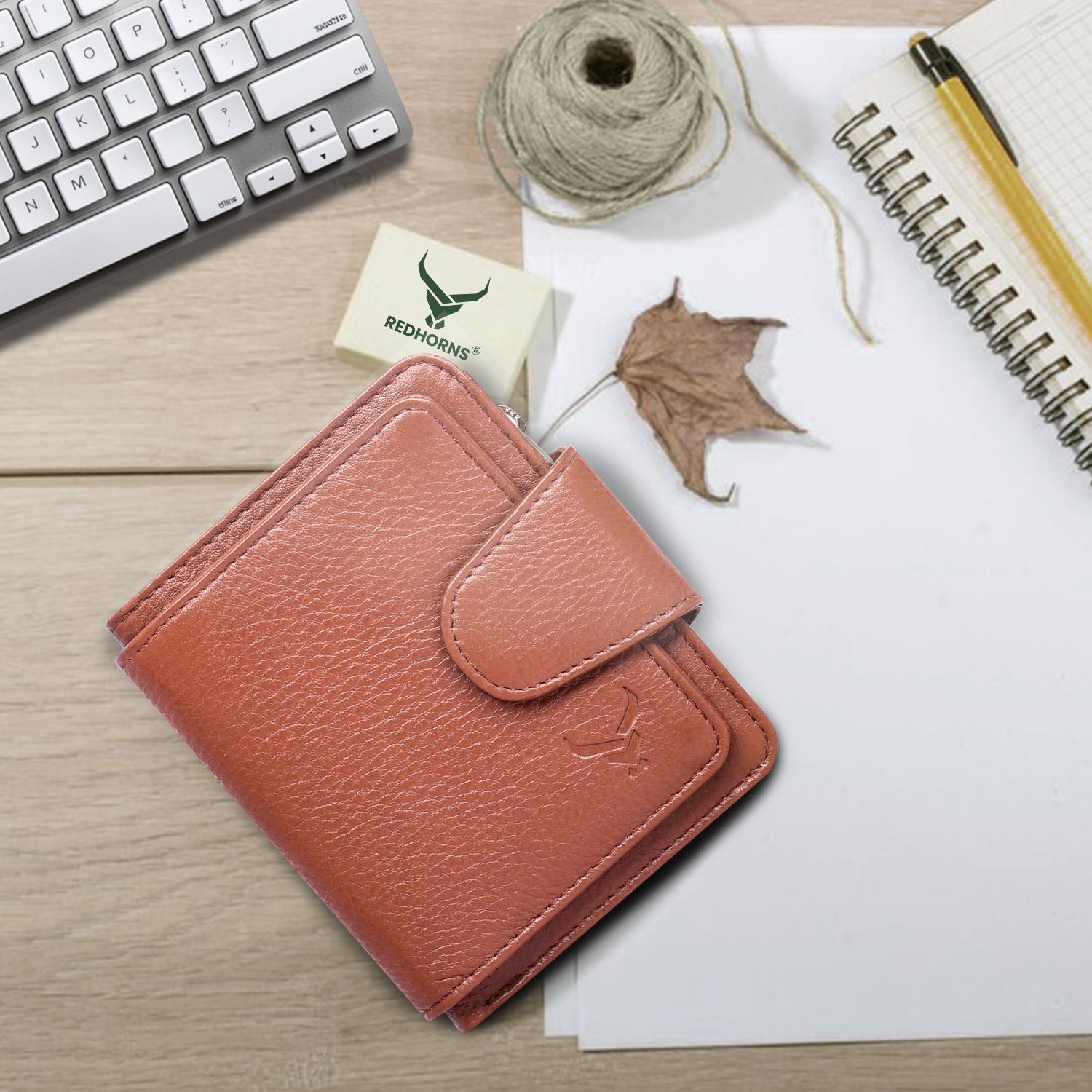 Rfid protected men leather wallet#color_tan