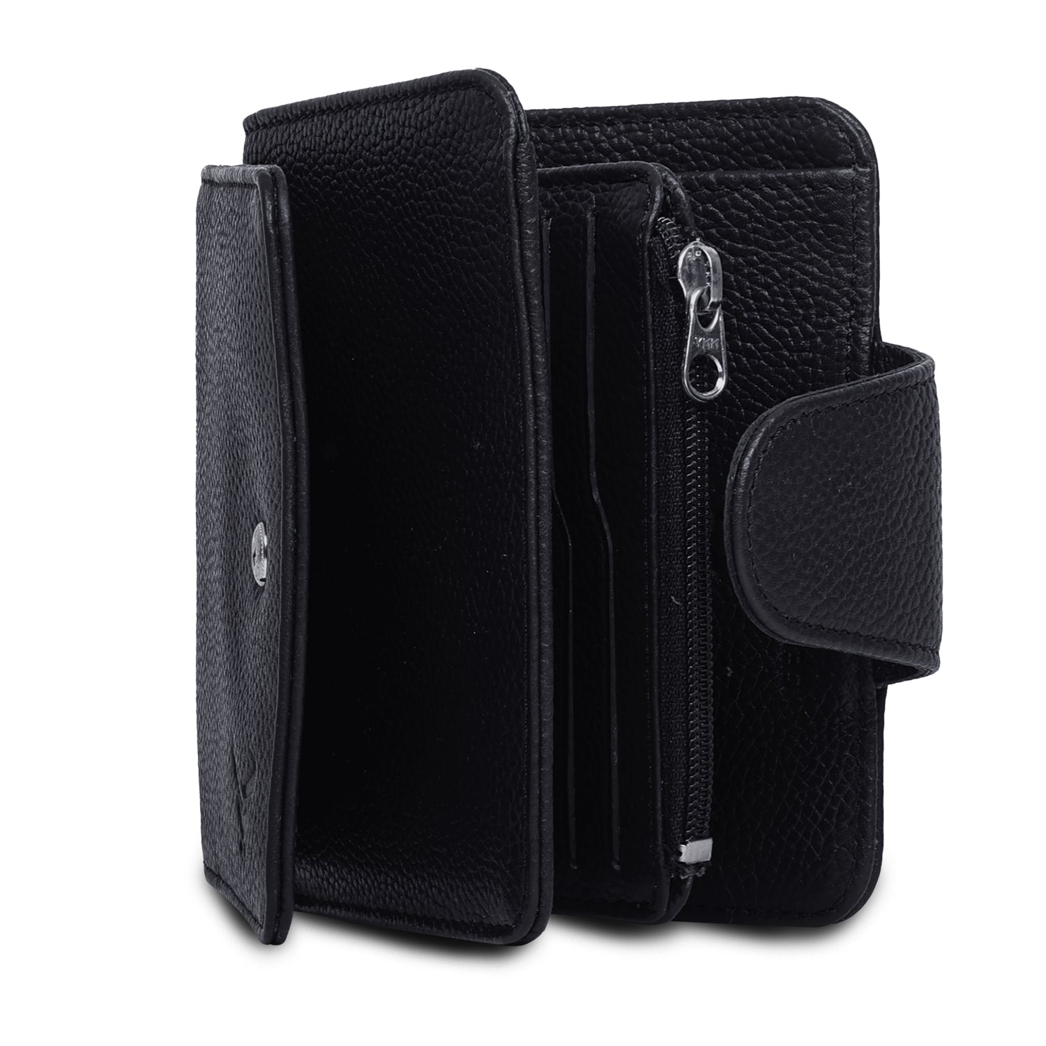 Rfid protected men leather wallet#color_black