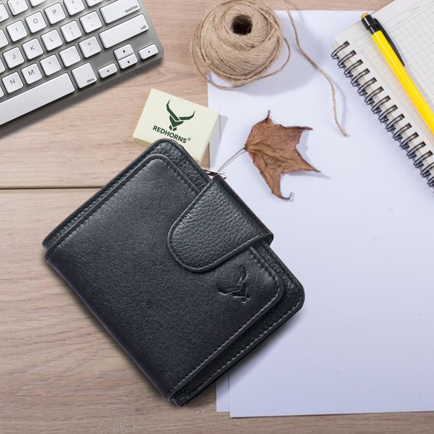 Rfid protected men leather wallet#color_black