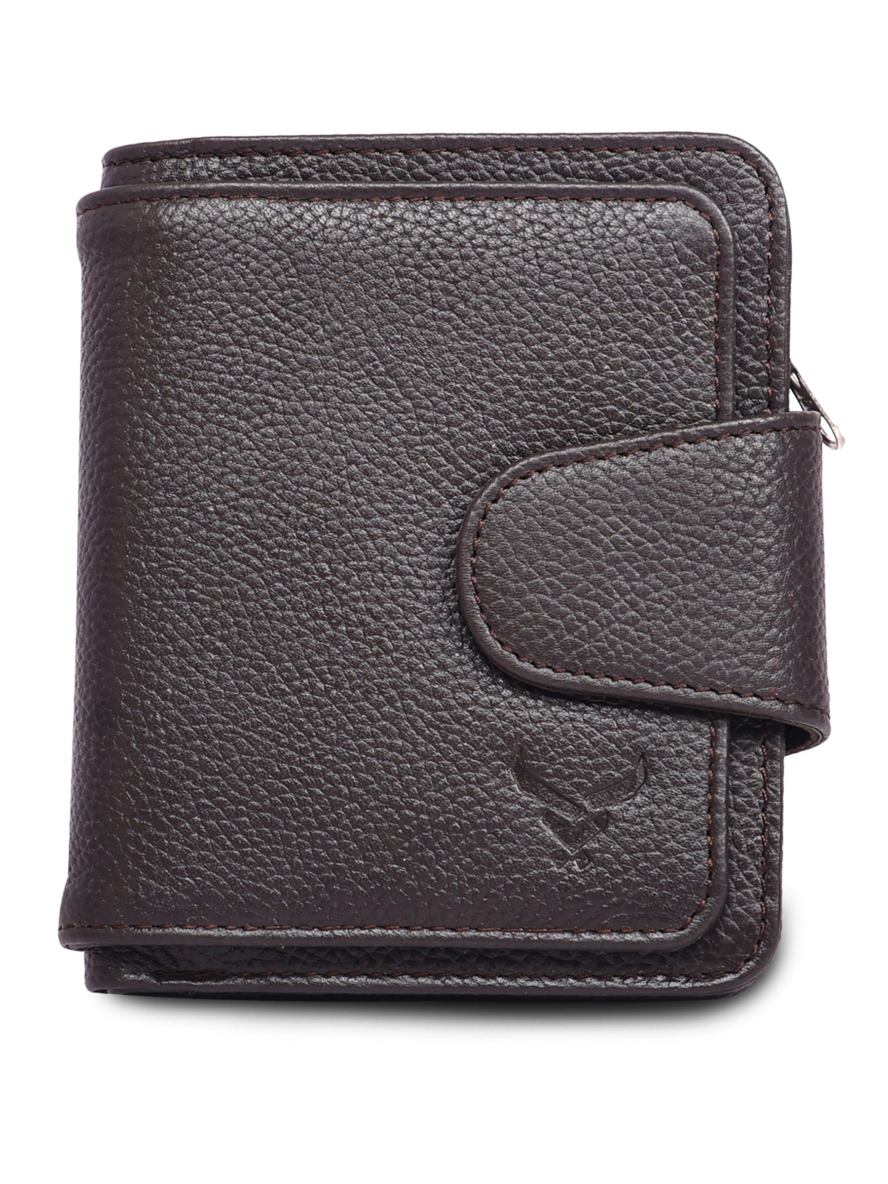 Rfid protected men leather wallet#color_coffee-brown