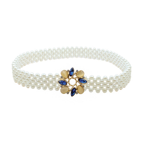 Floral Design Ladies Pearl Belt