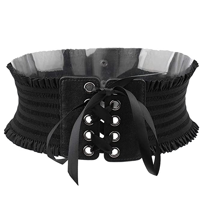 Redhorns Elastic Ladies Wide Corset Belt#color_black