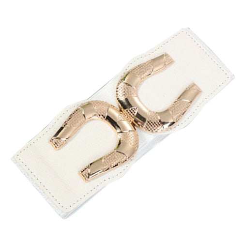 C-shaped Design Elastic Fabric Wide Belt for Women Dresses
