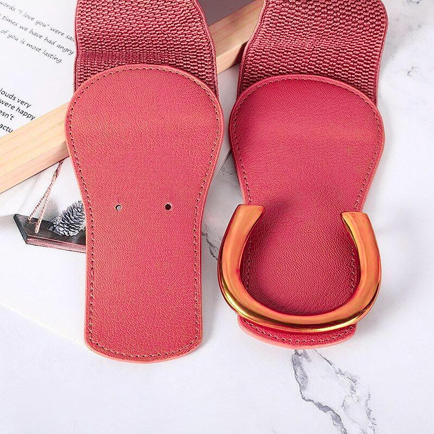 Redhorns Elastic Ladies Wide Belt#color_red