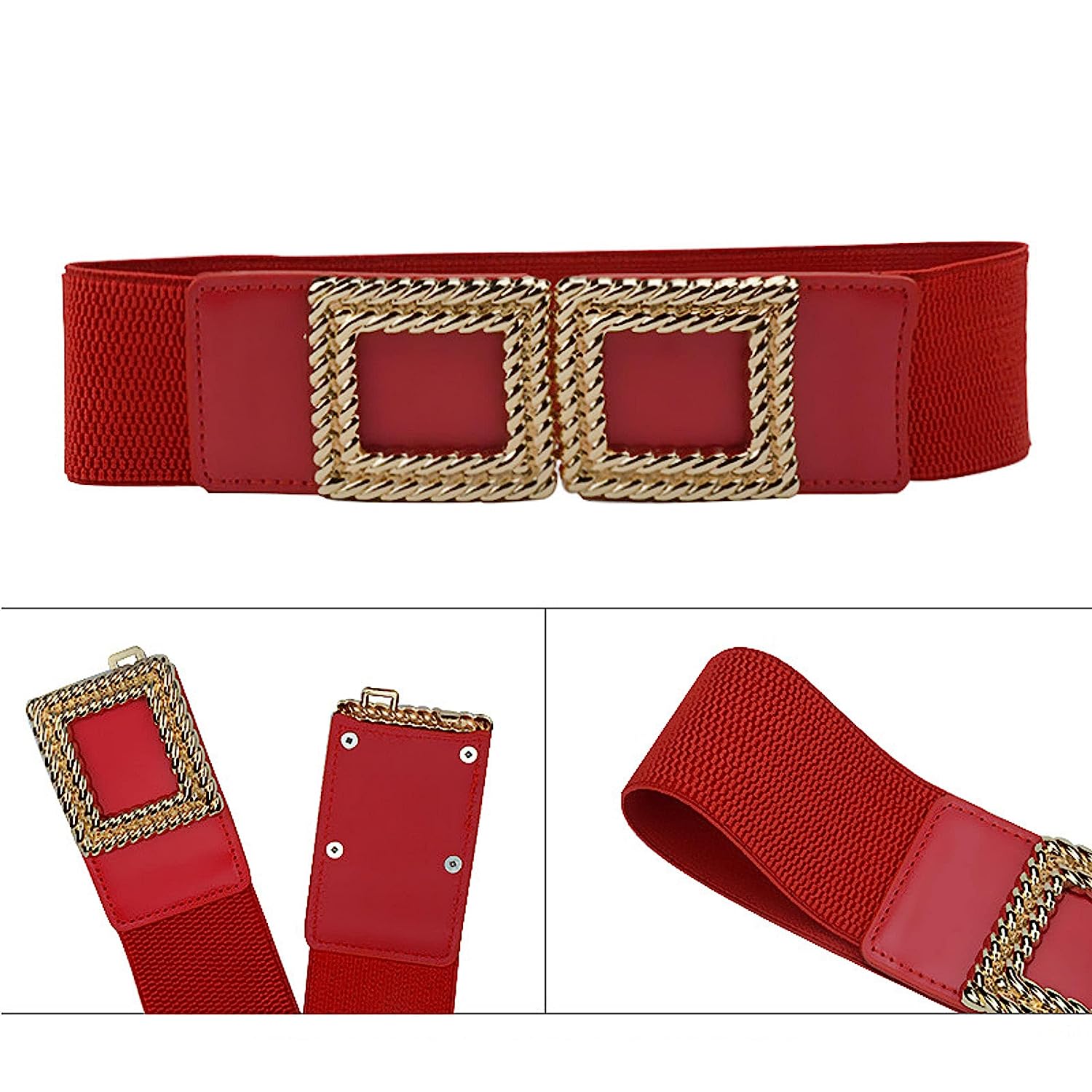Redhorns Elastic Ladies Wide Belt#color_red