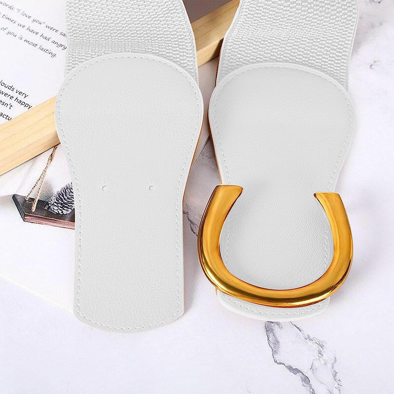 Redhorns Elastic Ladies Wide Belt#color_white