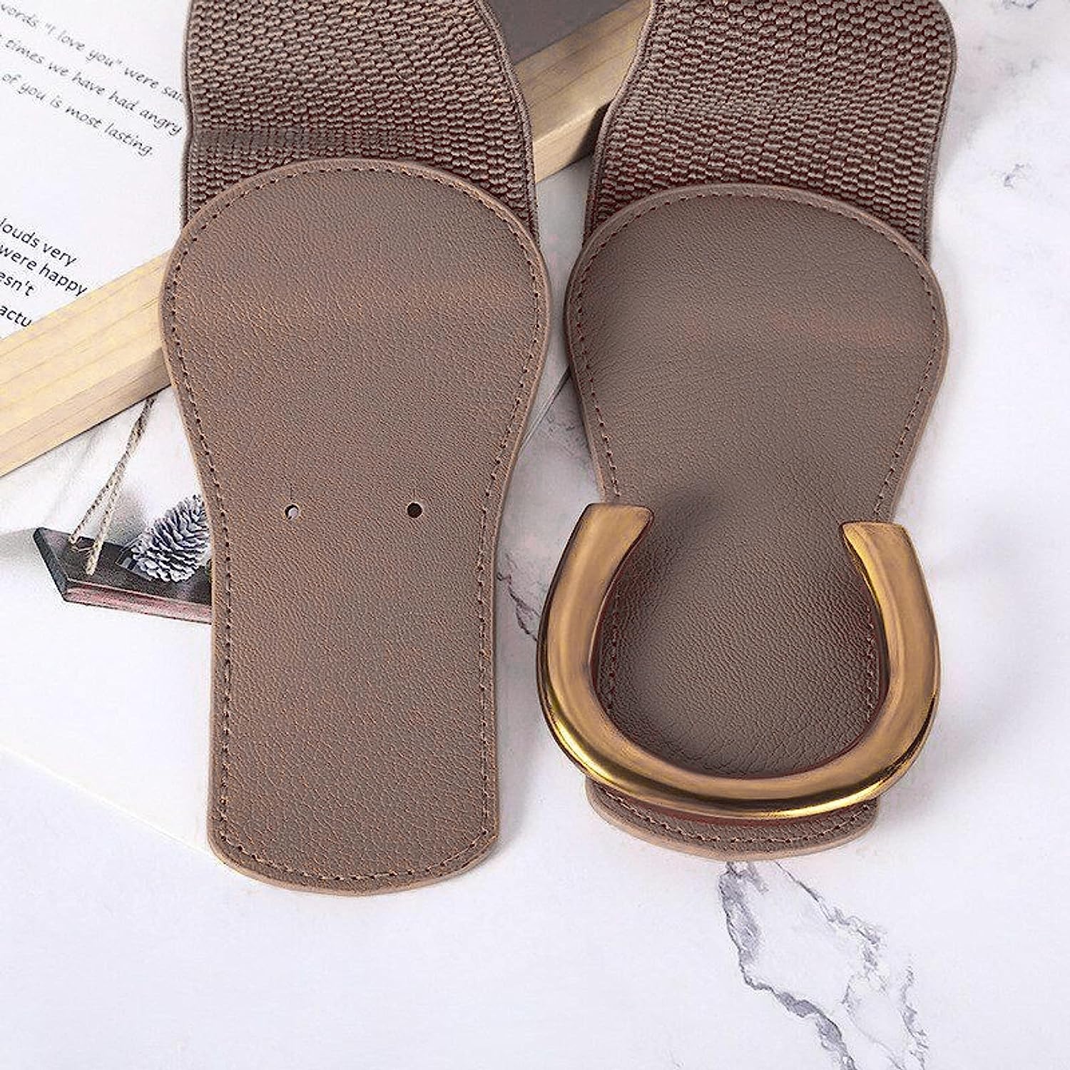 Redhorns Elastic Ladies Wide Belt#color_brown