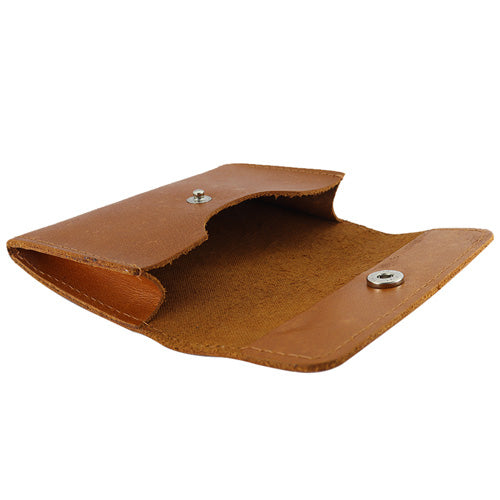 Men's Leather Snap Button Card Holder#color_tan