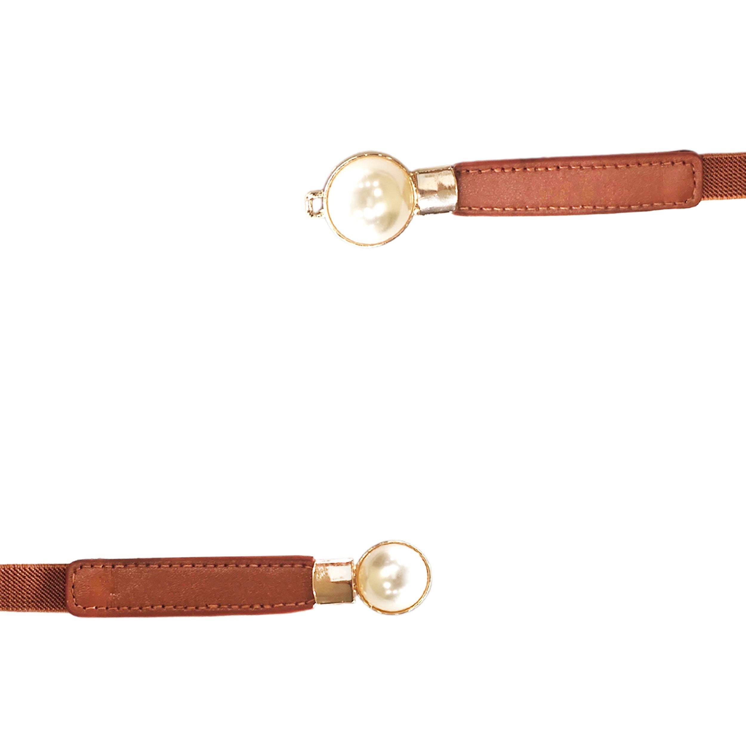 White color womens belt#color_brown