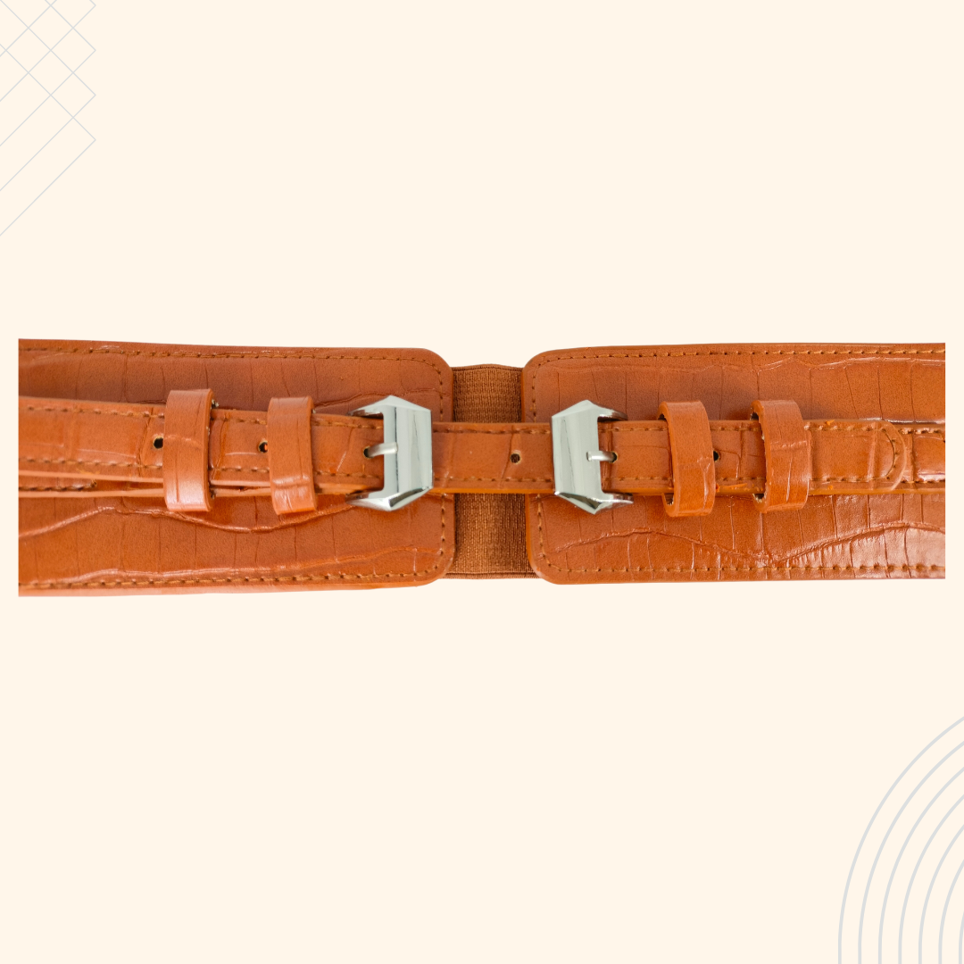Redhorns Elastic Ladies Wide Belt#color_brown