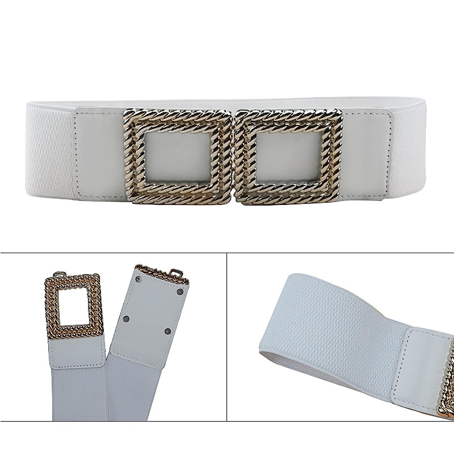 Redhorns Elastic Ladies Wide Belt#color_white