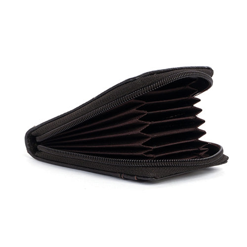 Men's Leather Zipper Card Holder#color_black