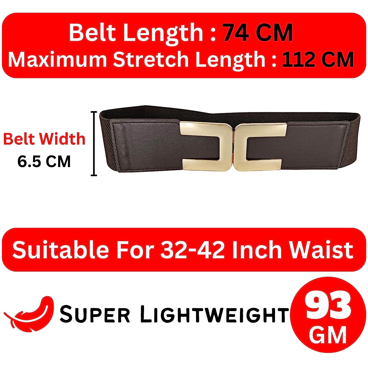 Redhorns Elastic Ladies Wide Belt#color_brown