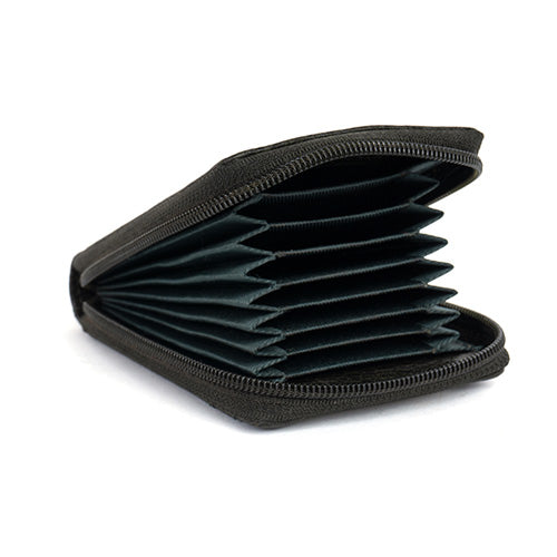 Men's Leather Zipper Card Holder#color_green