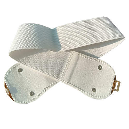 C-shaped Design Elastic Fabric Wide Belt for Women Dresses