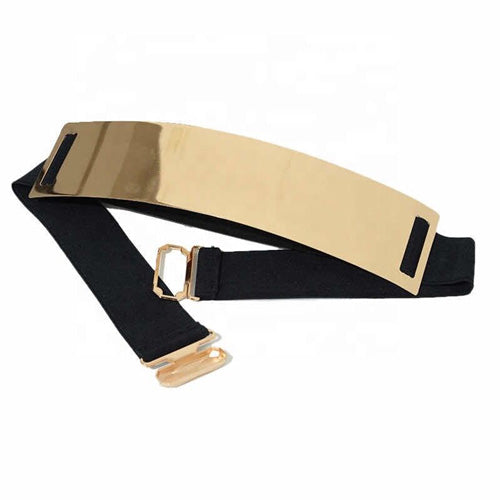 Plain Design Elastic Fabric Wide Belt for Women Dresses