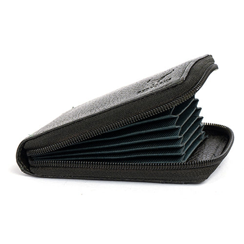 Men's Leather Zipper Card Holder#color_green